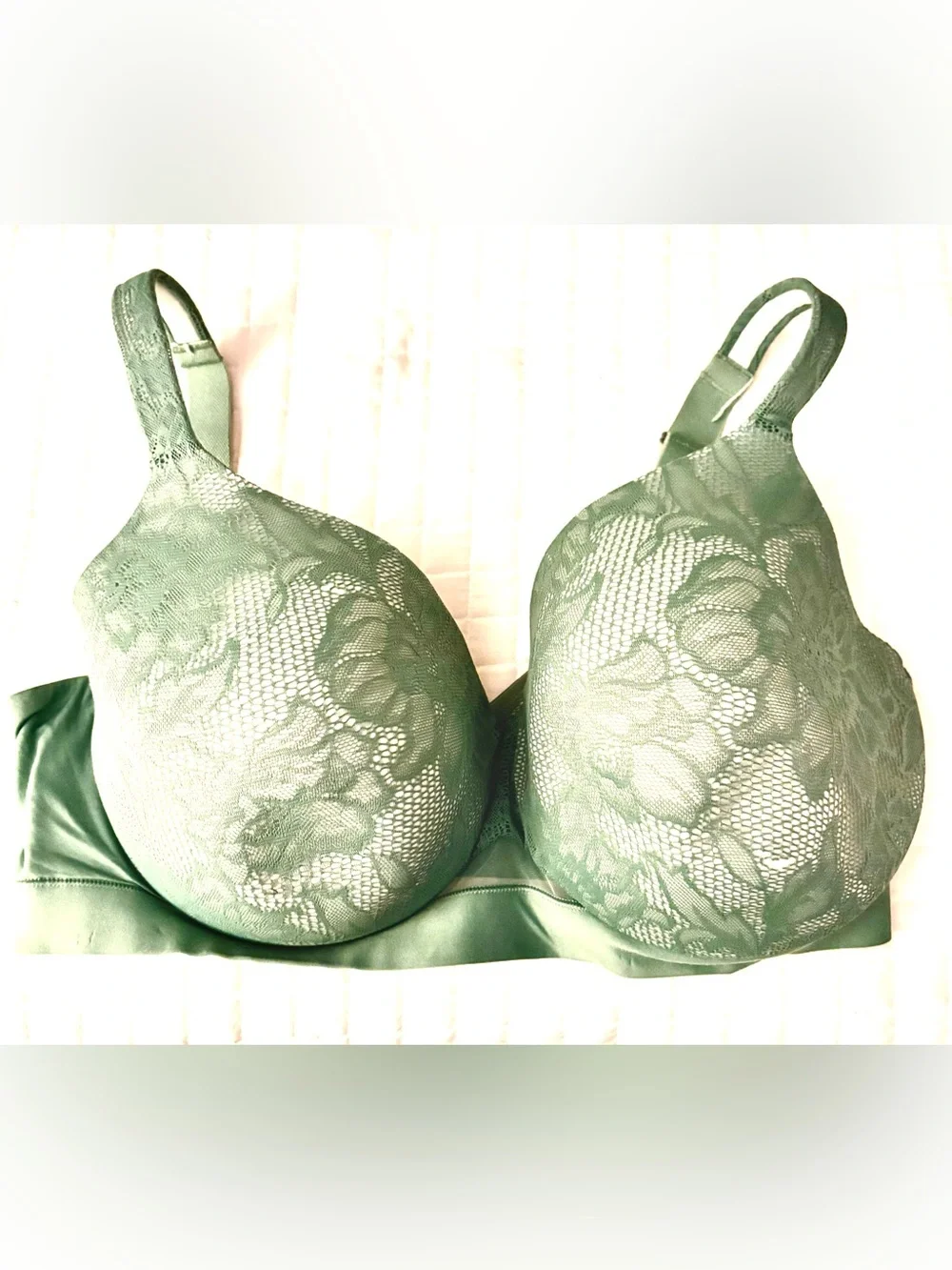 Cacique Intimates Invisible Backsmoother Lightly Lined Balconette Bra 40F Sage